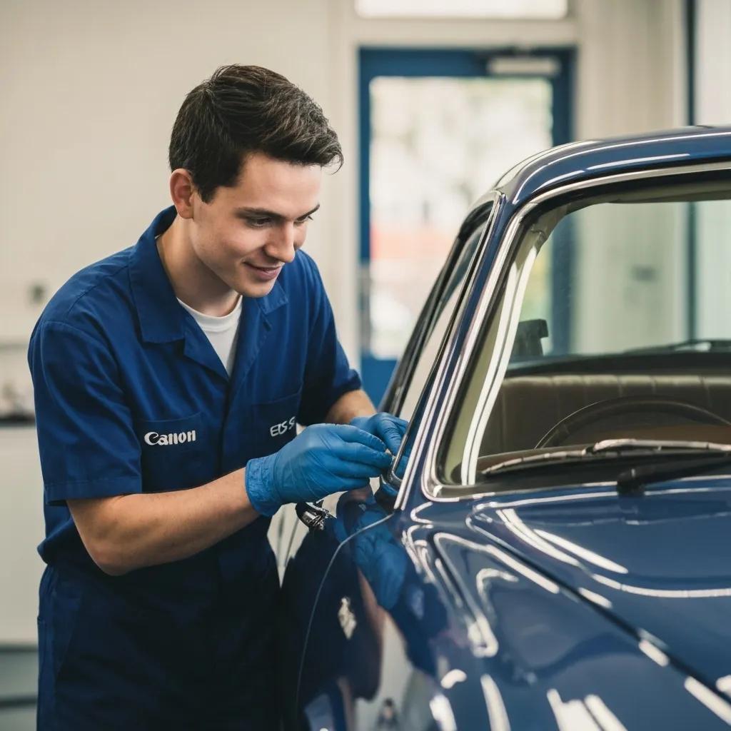 Expert detailing process for a luxury car, showcasing meticulous attention to detail and superior care